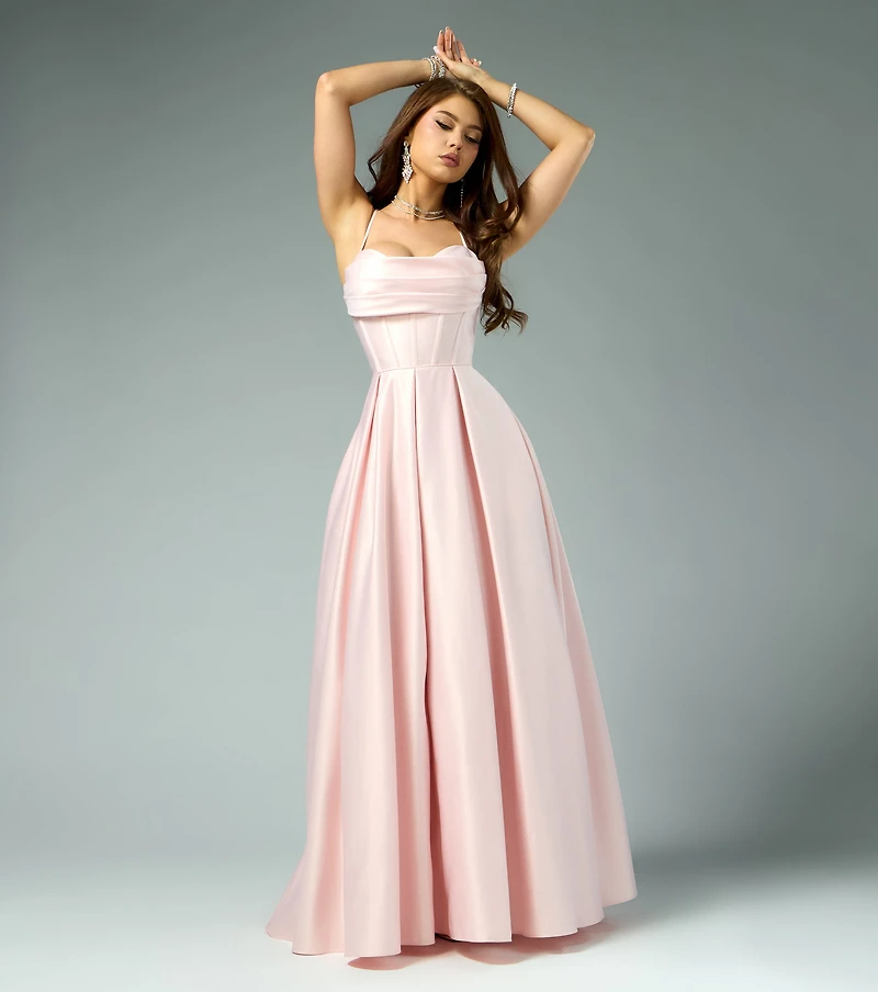 Kaitlynn Satin Lace-Up Ball Gown
