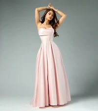Kaitlynn Satin Lace-Up Ball Gown