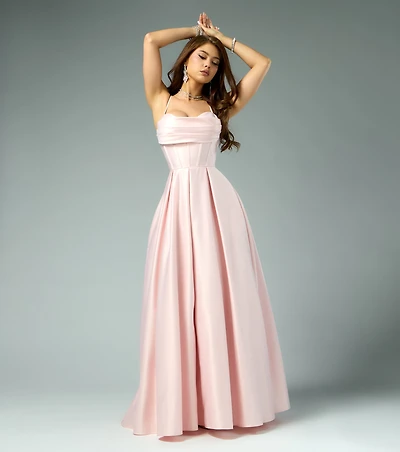 Kayce Satin Corset Lace-Up Ball Gown