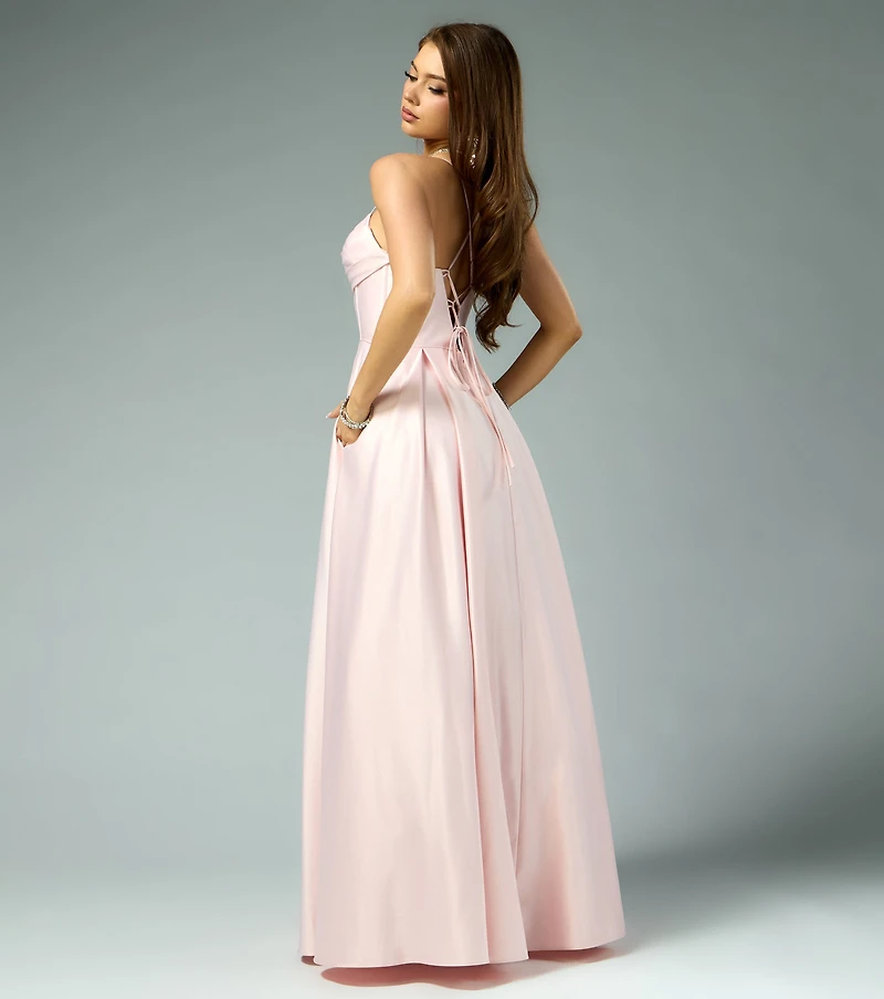 Kaitlynn Satin Lace-Up Ball Gown