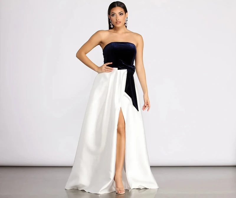 Valentina Velvet and Satin Ball Gown