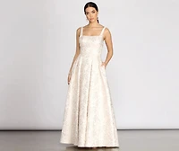 Mikayla Floral Jacquard Ball Gown