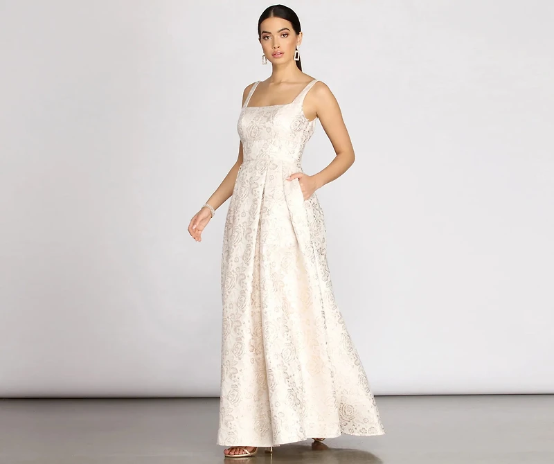 Mikayla Floral Jacquard Ball Gown