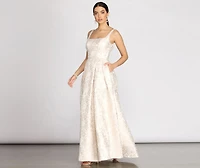 Mikayla Floral Jacquard Ball Gown