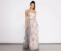Sinclair Embroidered Strapless Ball Gown