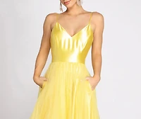 Belle Satin Tulle Ball Gown