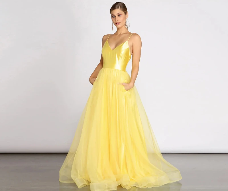 Belle Satin Tulle Ball Gown