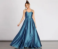 Maisy Satin Strappy Back Gown