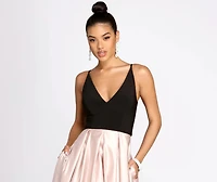 Alex Pleated Satin Ball Gown