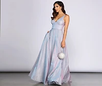Jules Sleeveless Glitter Ball Gown