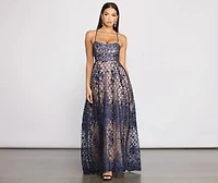 Emersyn Floral Embroidered Pleated Ball Gown