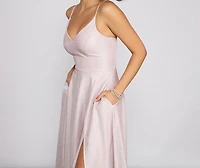 Noelle Formal Woven Glitter Ball Gown