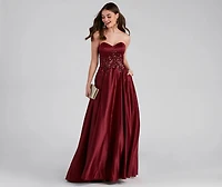Ellie Lace-Up Sequin Ball Gown