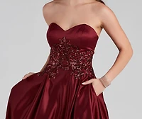 Ellie Lace-Up Sequin Ball Gown