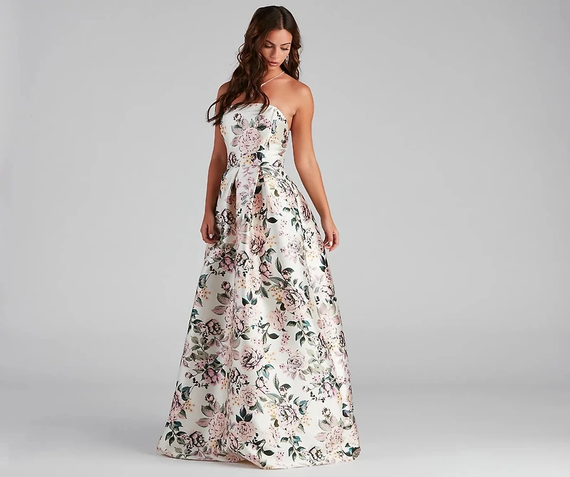Holland Strapless Floral Ball Gown