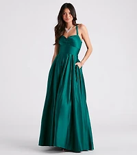Jane Satin Lace-Up A-Line Ball Gown
