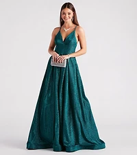 Kiara Glitter A-Line Ball Gown