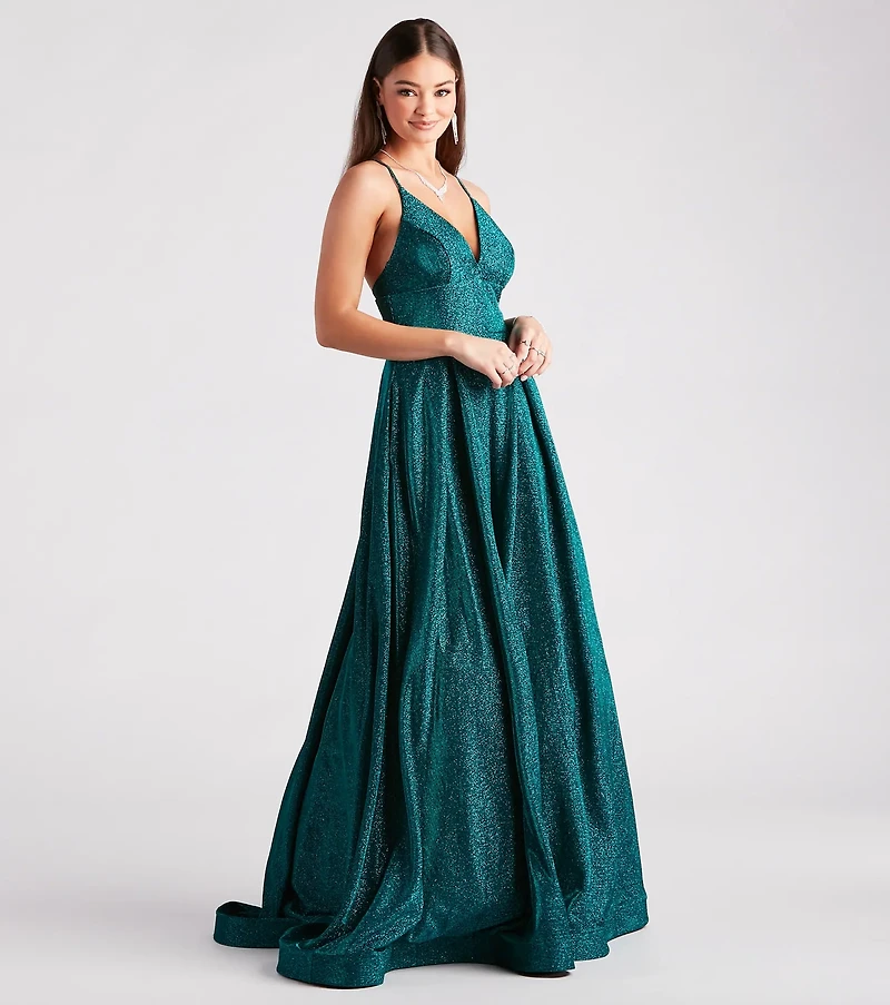 Kiara Glitter A-Line Ball Gown