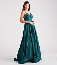 Kiara Glitter A-Line Ball Gown