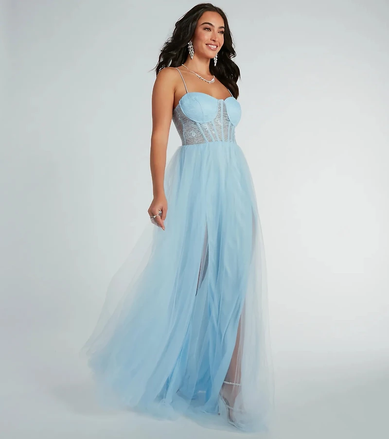Hailey Formal Lace Bustier Dress