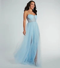 Hailey Formal Lace Bustier Dress