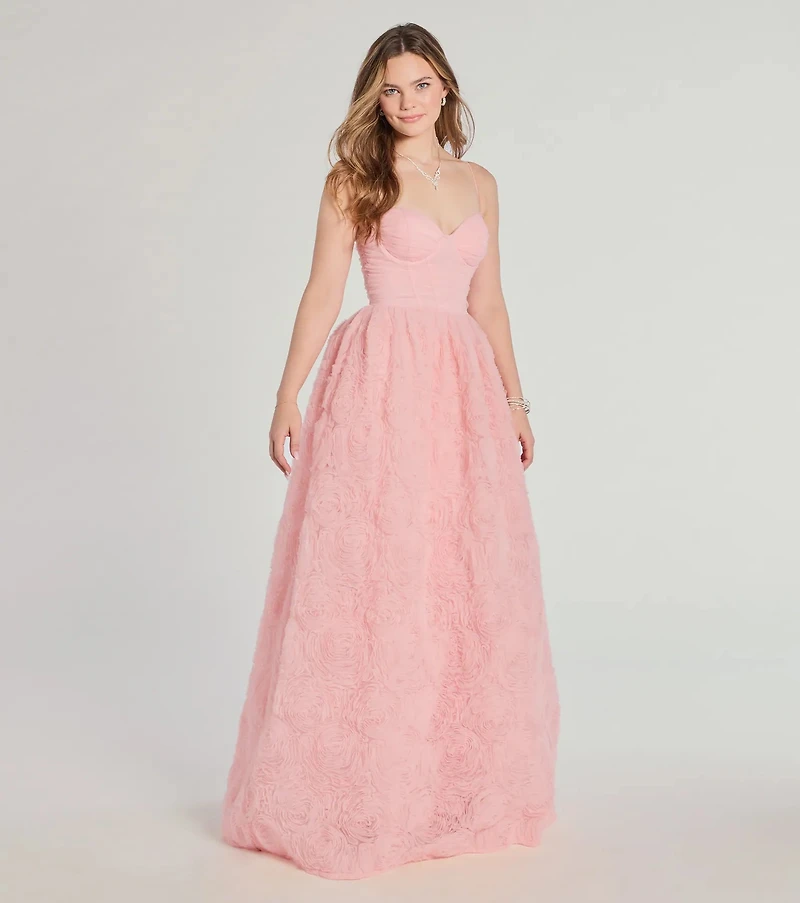 Jayla Floral Rosette A-Line Ball Gown
