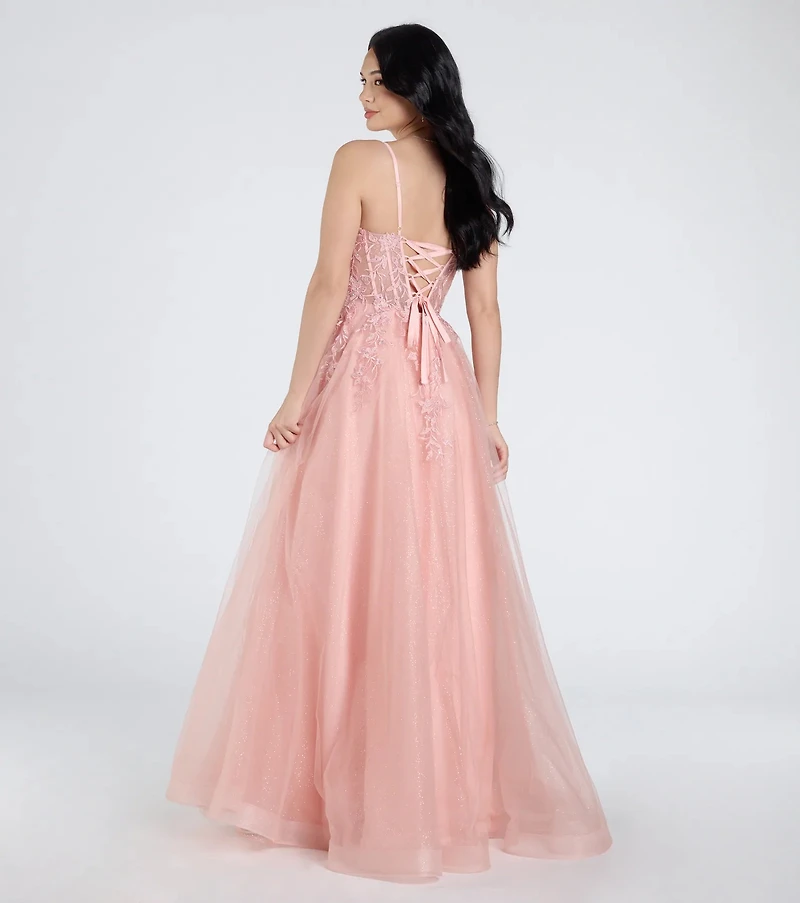 Alessa Lace-Up Corset A-Line Ball Gown