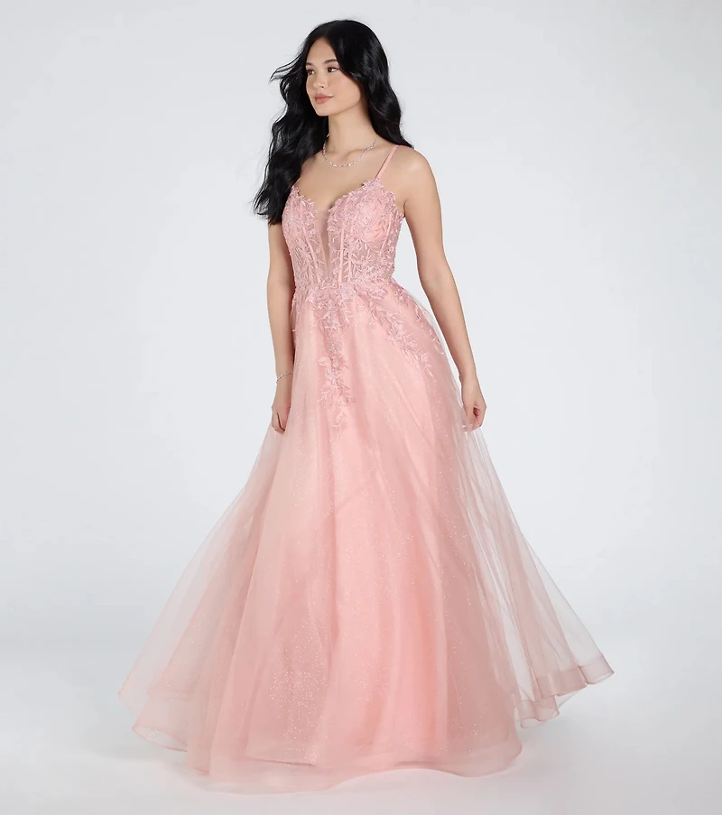 Alessa Lace-Up Corset A-Line Ball Gown
