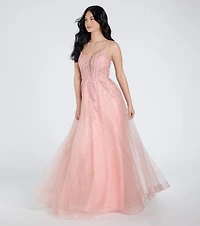 Alessa Lace-Up Corset A-Line Ball Gown