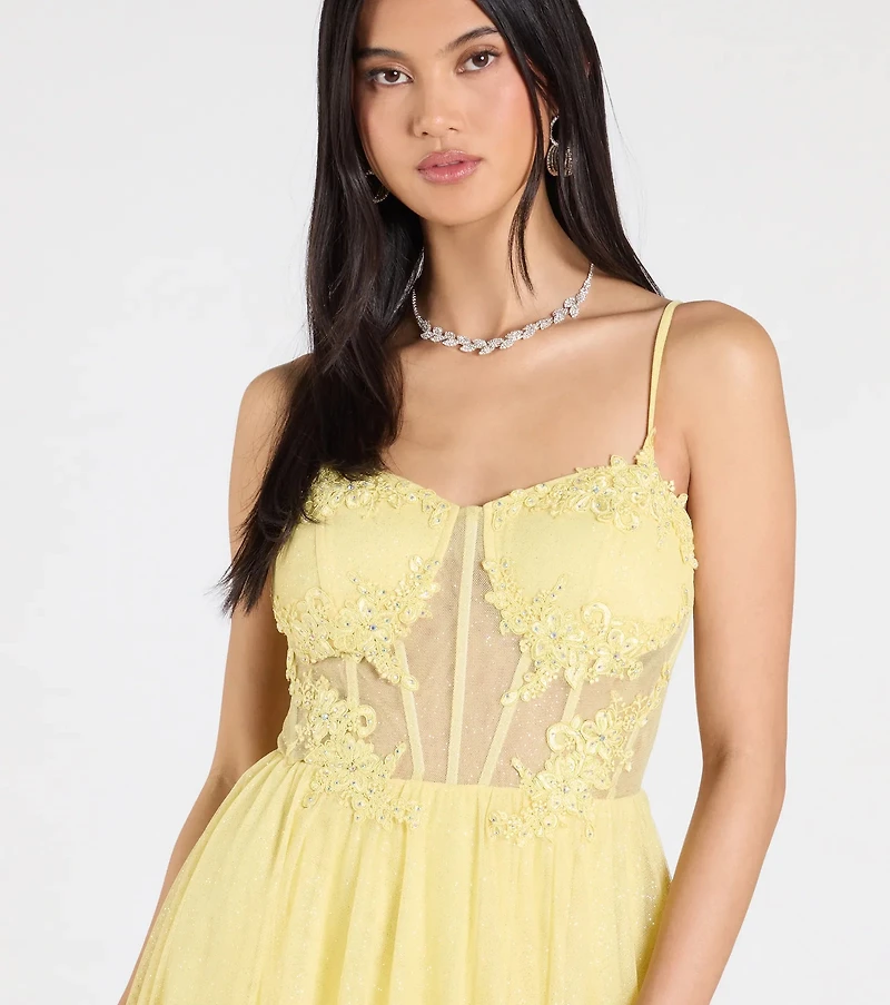 Tia Sweetheart Lace Applique A-Line Ball Gown