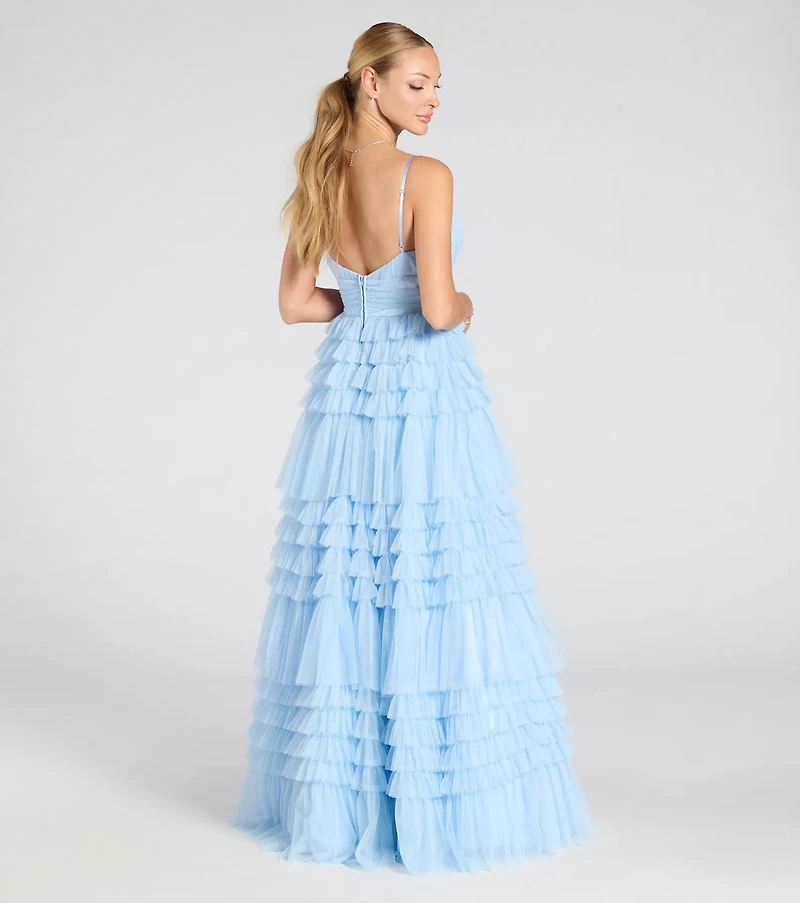 Elle Ruffled Tiered A-Line Formal Dress