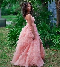 Amabella Ruffled Glitter Tulle Ball Gown