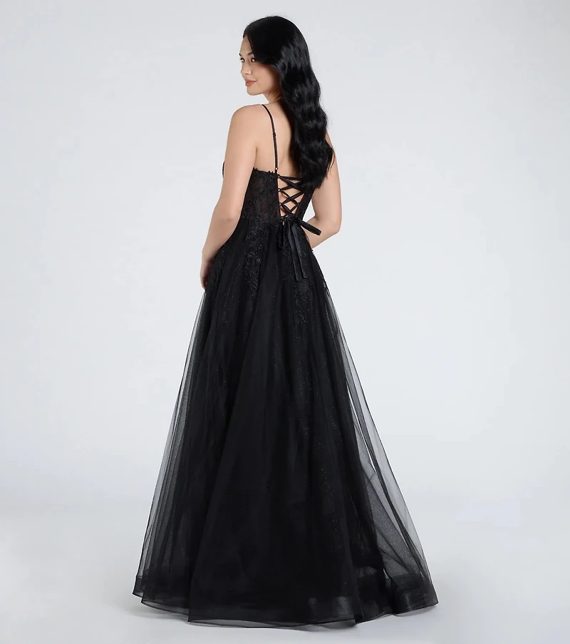 Alessa Lace-Up Corset A-Line Ball Gown