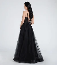 Alessa Lace-Up Corset A-Line Ball Gown