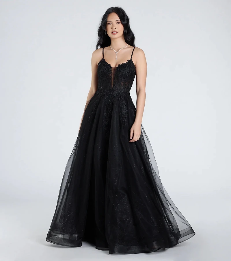 Alessa Lace-Up Corset A-Line Ball Gown