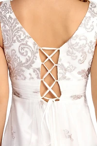 Sadie Lace Up Glitter Ball Gown