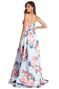 Adaline Strapless Floral Ball Gown
