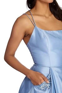 Cindy Embellished Satin Ball Gown