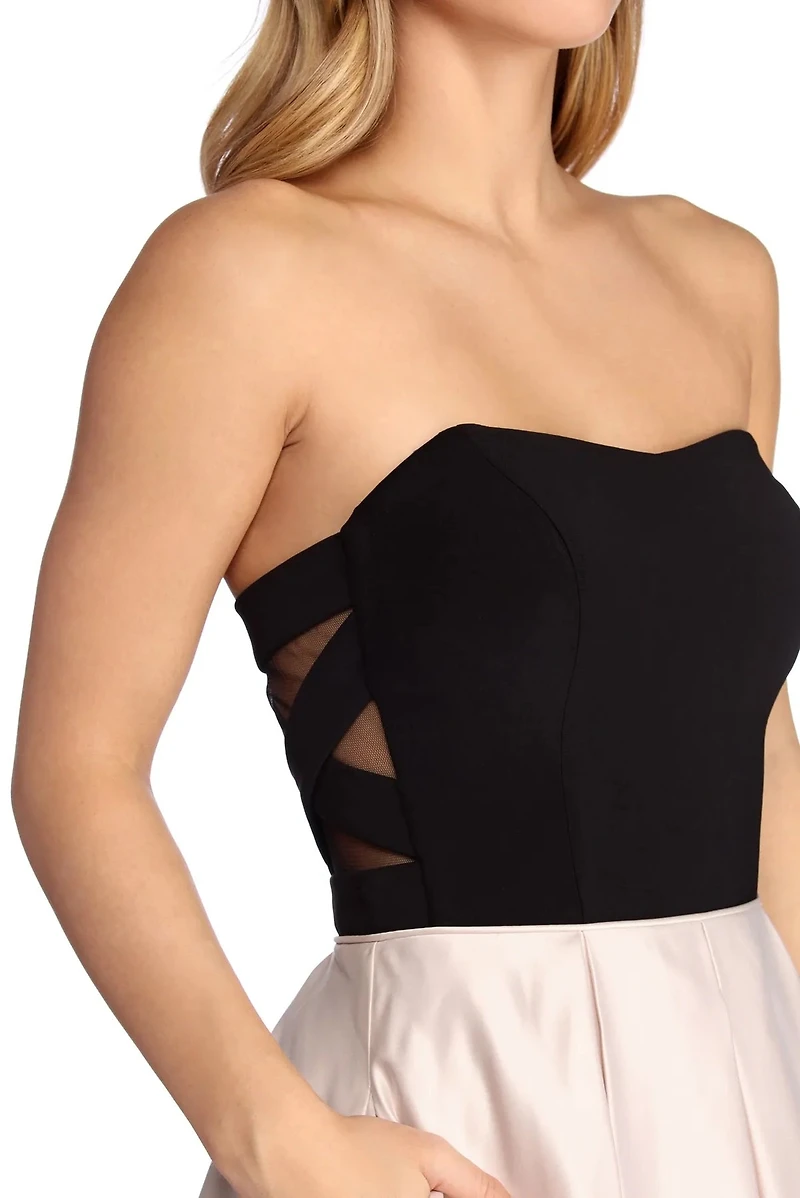 Marie Strapless Satin Ball Gown