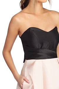 Mina Satin And Lace Ball Gown