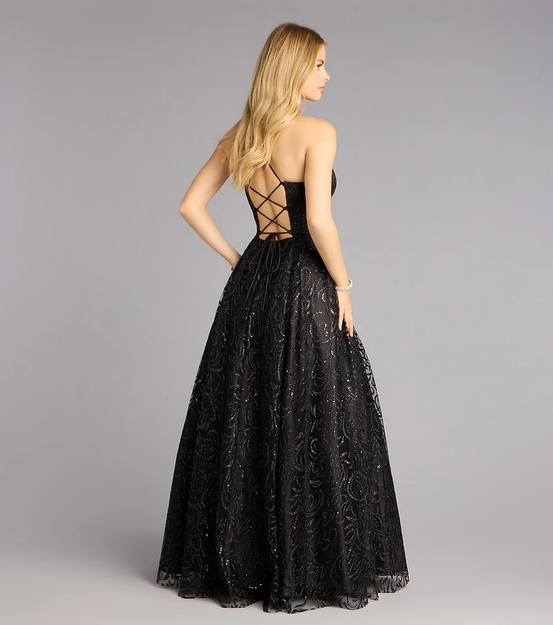 Maizie Glitter A-Line Ball Gown