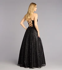 Maizie Glitter A-Line Ball Gown