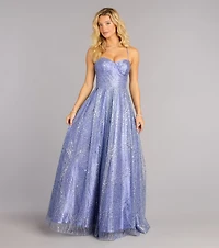 Cecelia Glitter Sequin A-Line Ball Gown