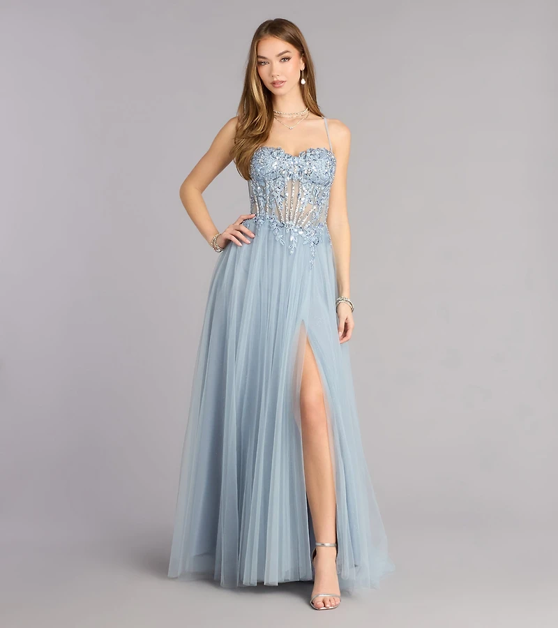 Melissa Corset Tulle A-Line Ball Gown