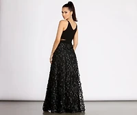 Amira Floral Applique A-Line Dress