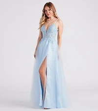 Isabelle Rhinestone Embroidered A-Line Formal Dress