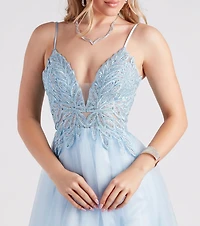 Isabelle Rhinestone Embroidered A-Line Formal Dress