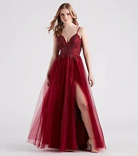 Isabelle Rhinestone Embroidered A-Line Formal Dress
