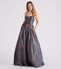 Robyn Metallic A-Line Ball Gown