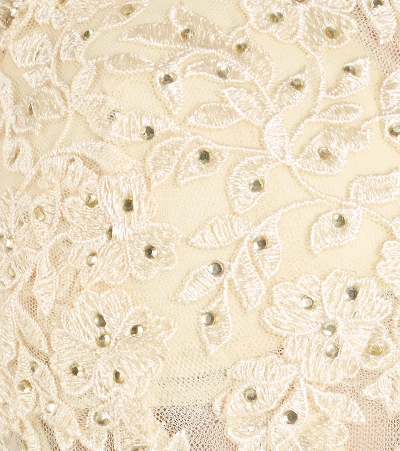 Bristol Floral Applique Ruffled Tulle Ball Gown